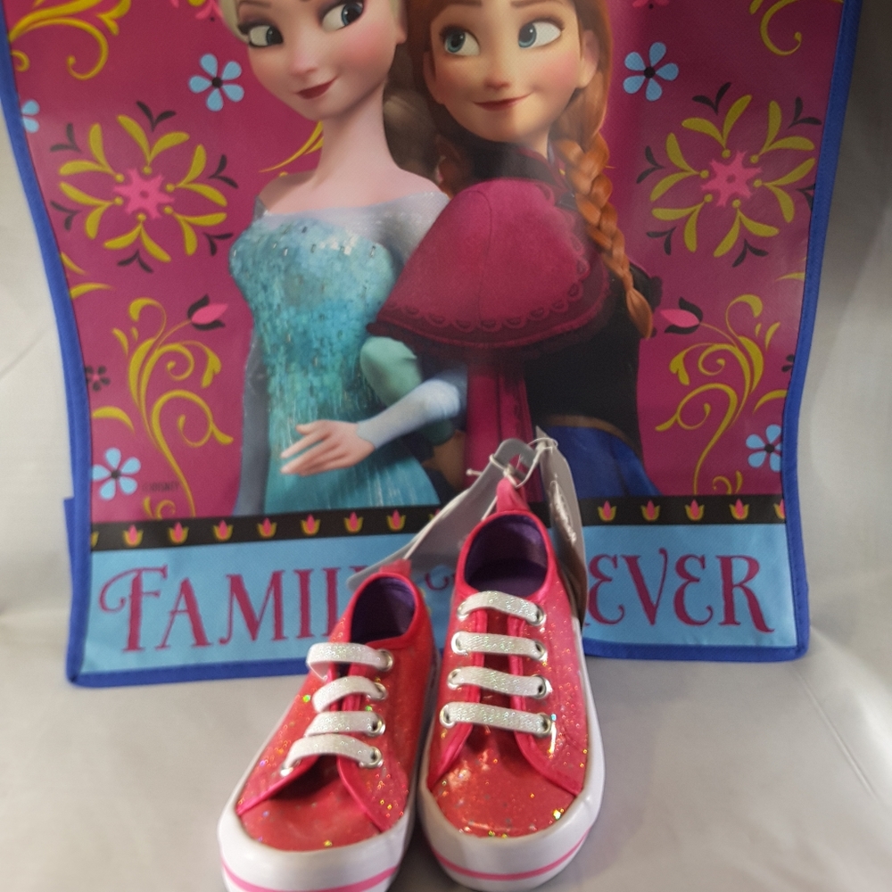 Lot of 2 Disney Toddler Size 6 Pink Shoe and Tote